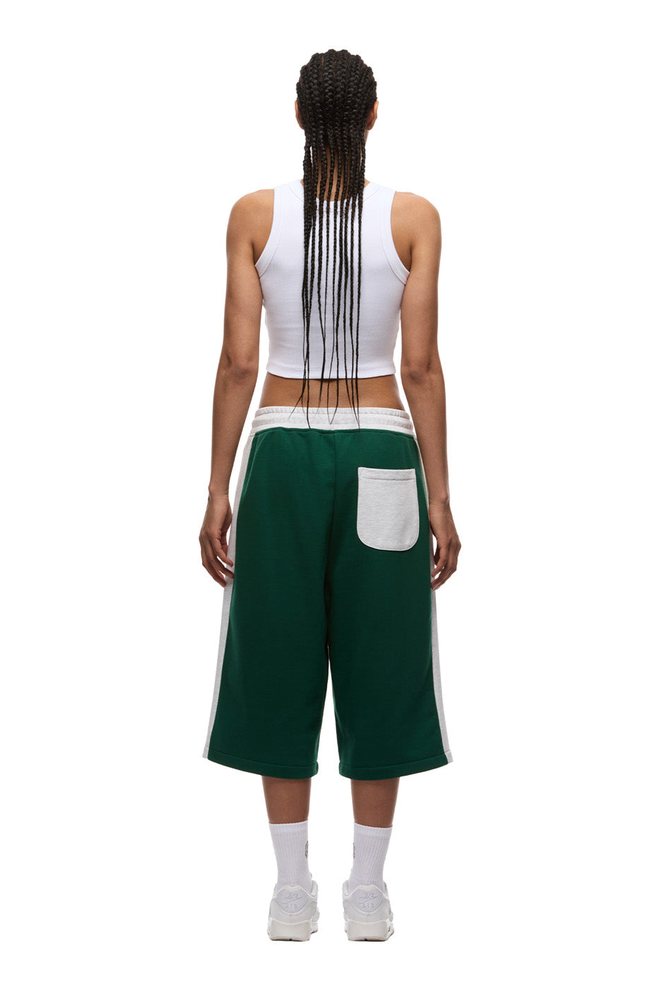 TWO TONE SWEAT SHORTS DARK GREEN