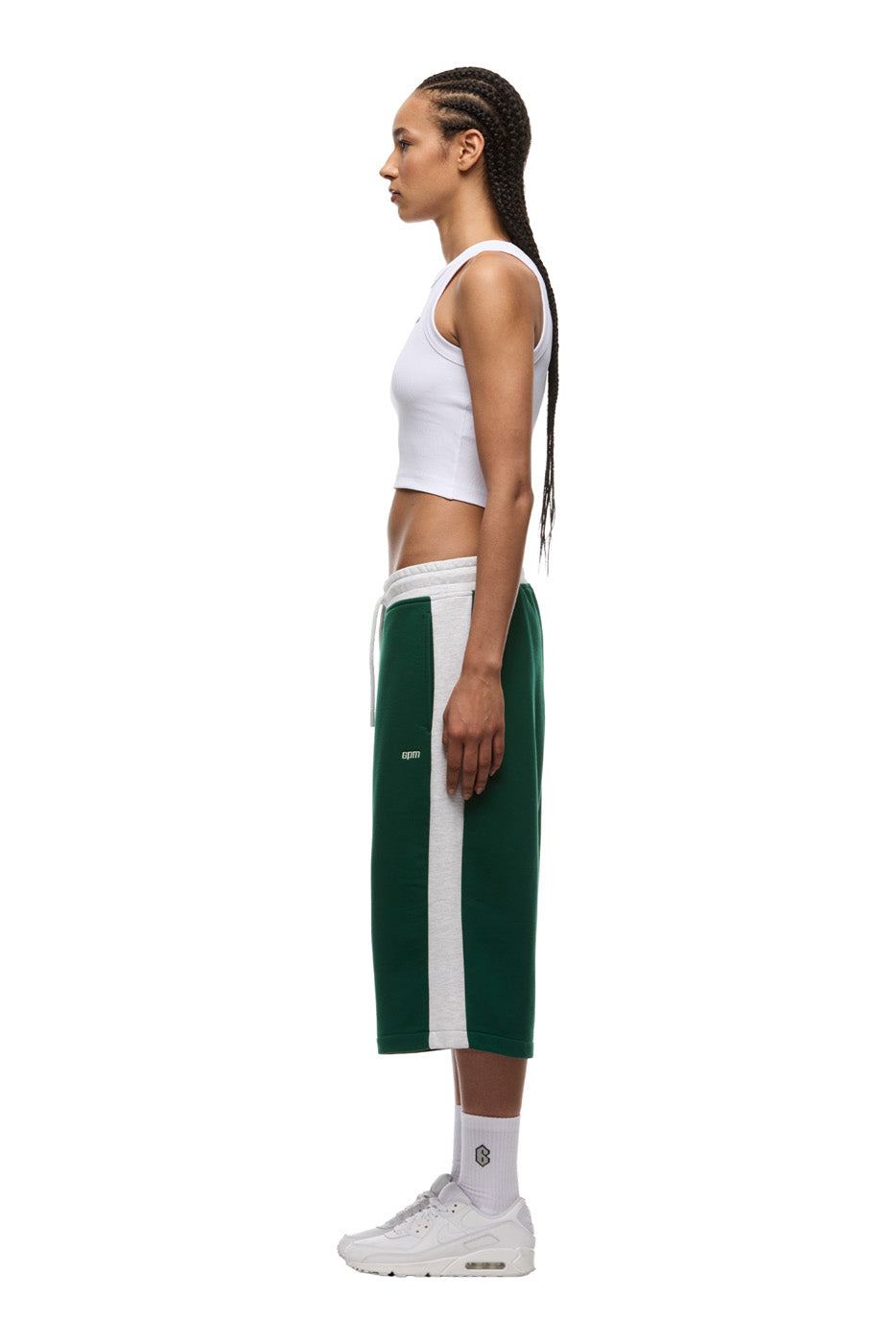 TWO TONE SWEAT SHORTS DARK GREEN