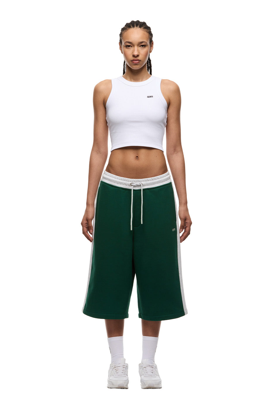 TWO TONE SWEAT SHORTS DARK GREEN