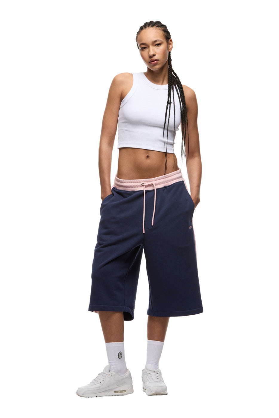 TWO TONE SWEAT SHORTS INK NAVY