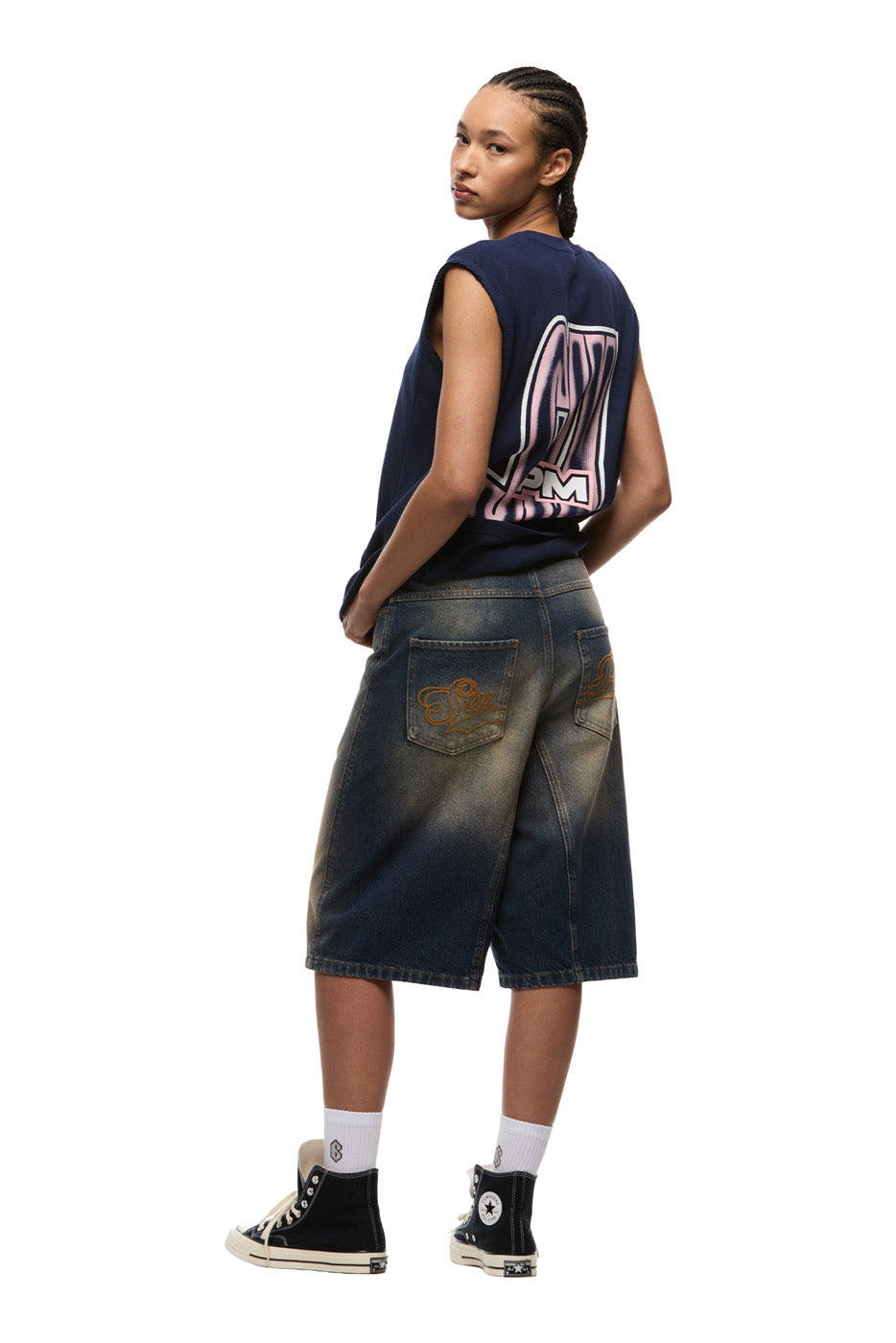 AIRBRUSHED SIX MUSCLE TEE INK NAVY