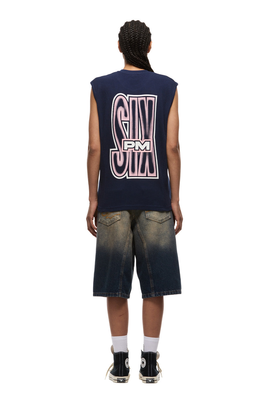 AIRBRUSHED SIX MUSCLE TEE INK NAVY