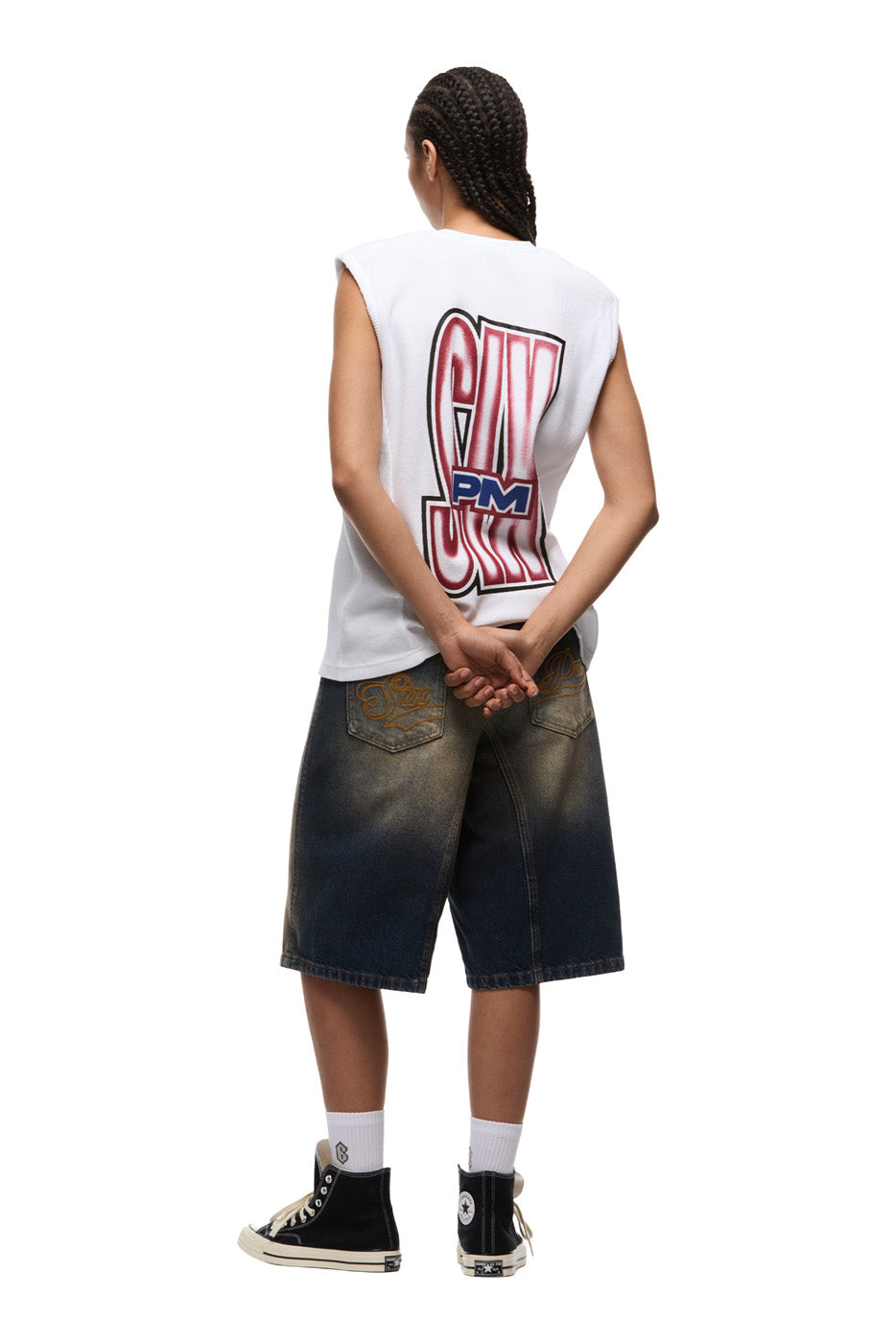 AIRBRUSHED SIX MUSCLE TEE WHITE