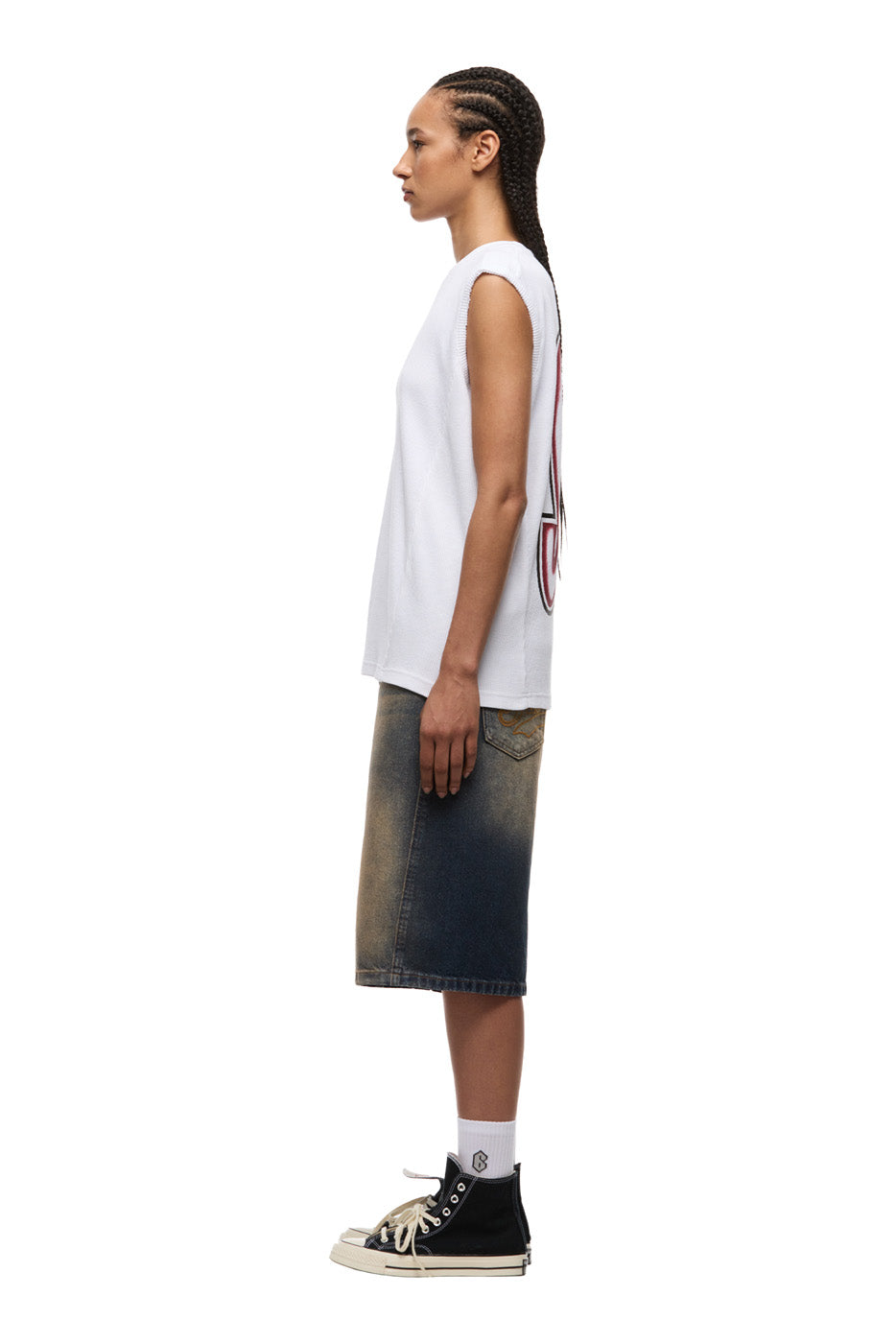 AIRBRUSHED SIX MUSCLE TEE WHITE