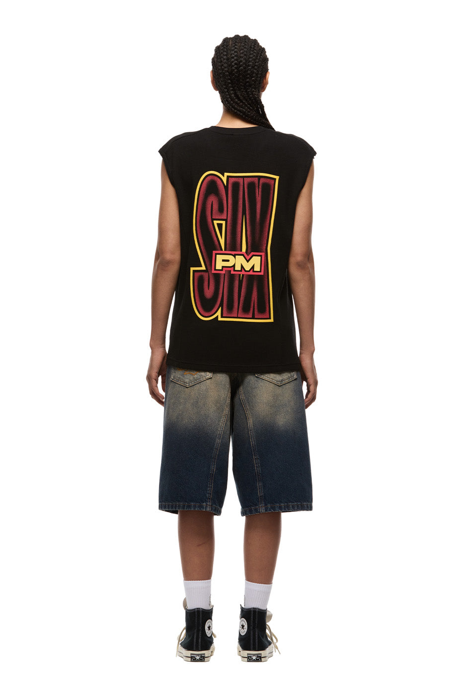 AIRBRUSHED SIX MUSCLE TEE BLACK