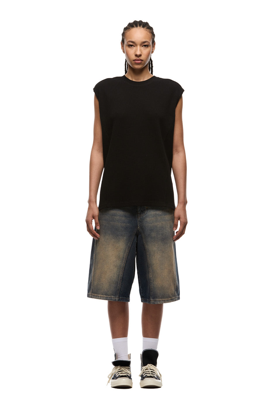 AIRBRUSHED SIX MUSCLE TEE BLACK