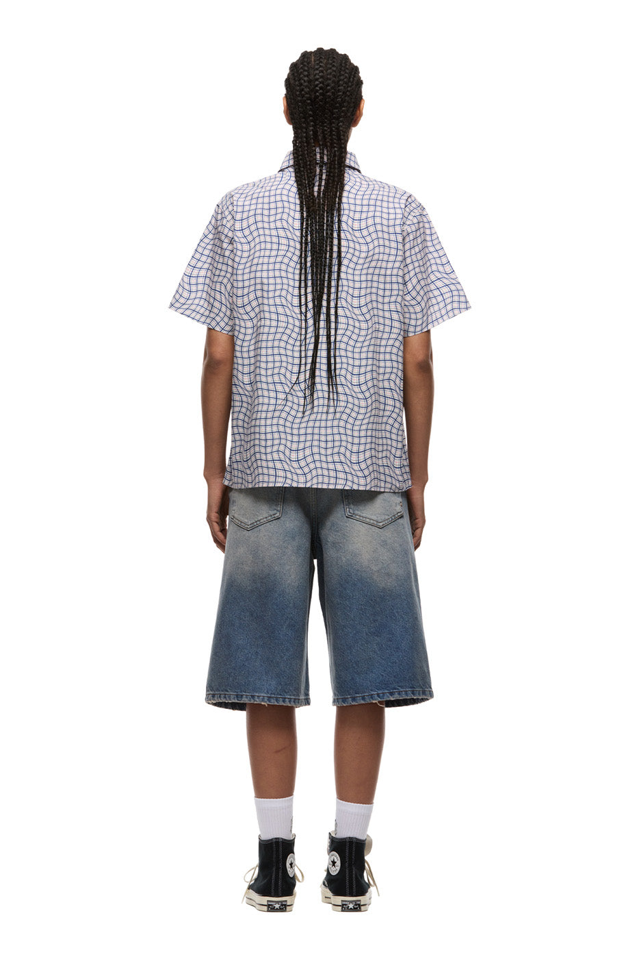 WARPED GRID SHIRT STRAWBERRY MILK