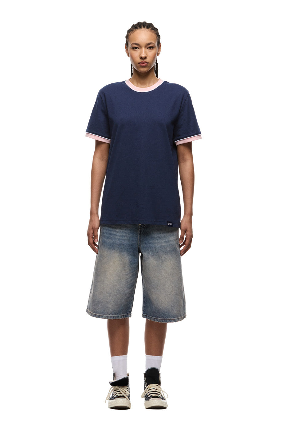 PIPING TEE INK NAVY