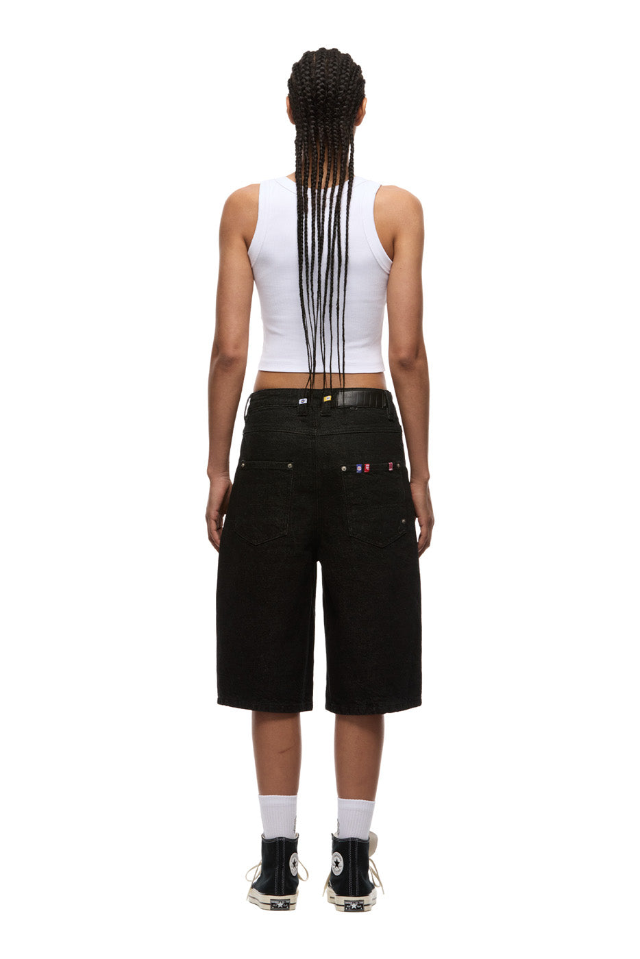 SELVEDGE RAW DENIM SHORTS BLACK