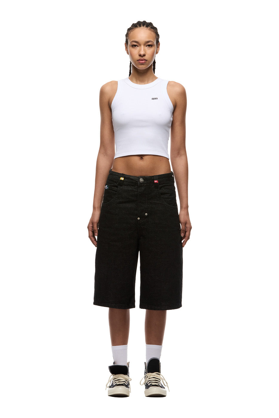 SELVEDGE RAW DENIM SHORTS BLACK