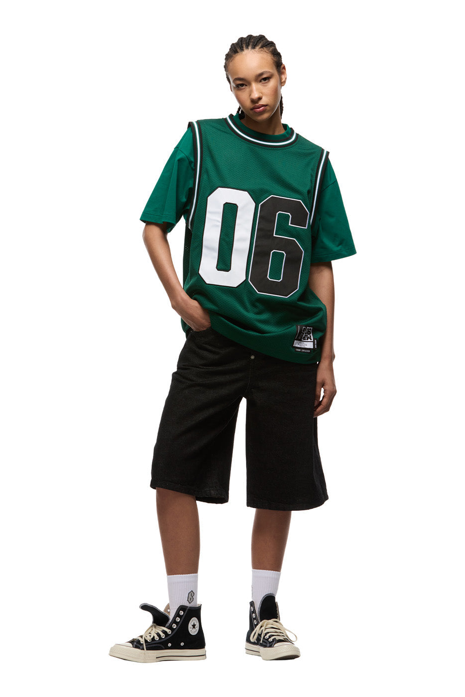 DOUBLE LAYER BBALL JERSEY DARK GREEN