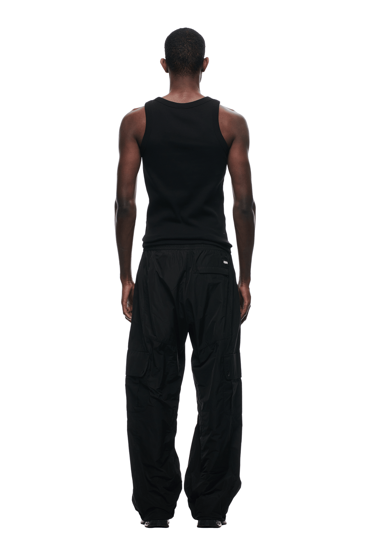 NYLON CARGO PANTS BLACK