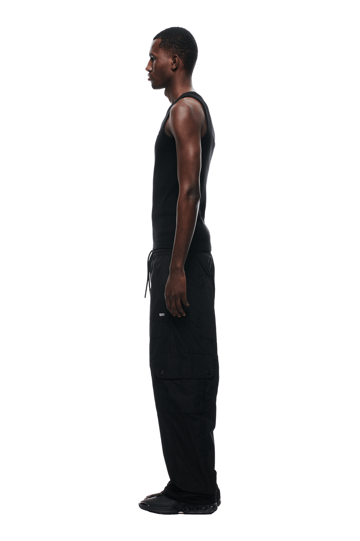 NYLON CARGO PANTS BLACK