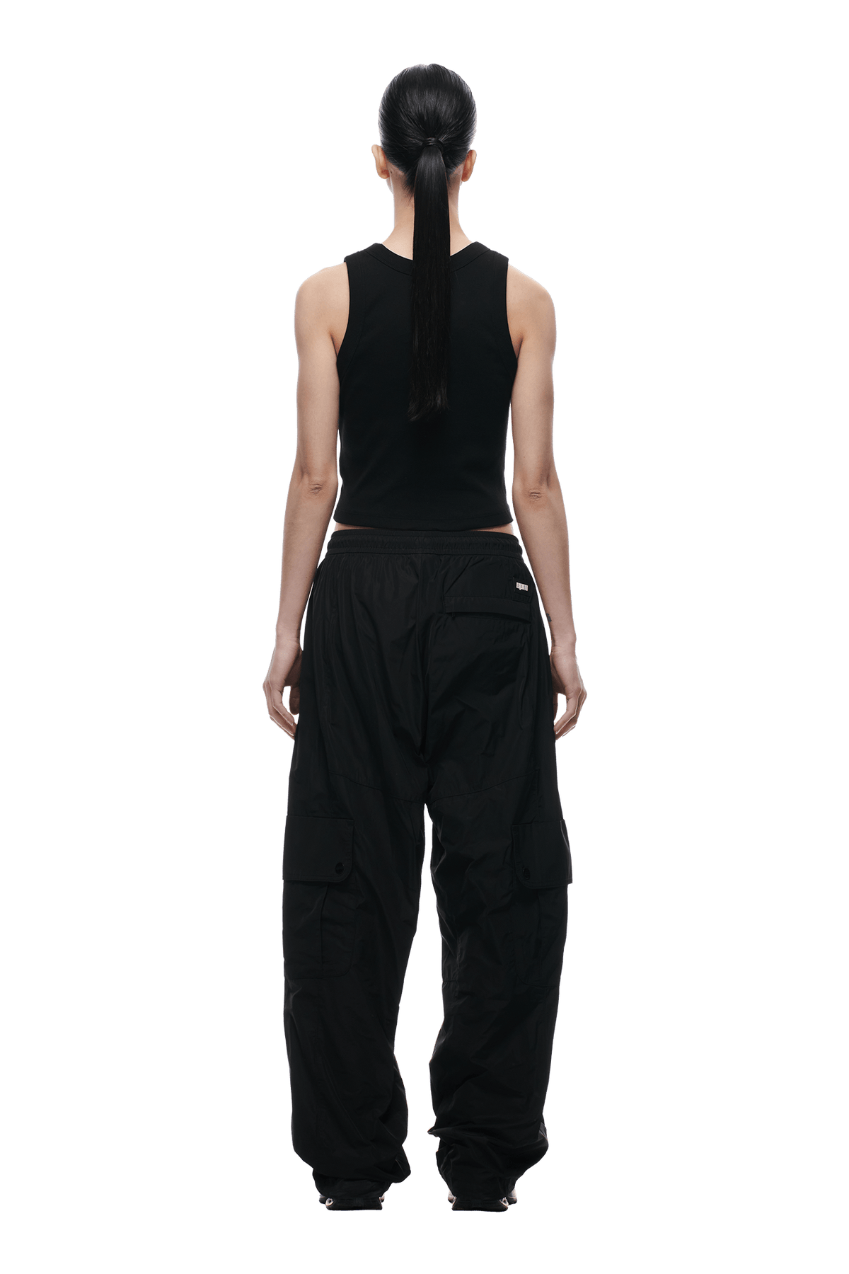 NYLON CARGO PANTS BLACK
