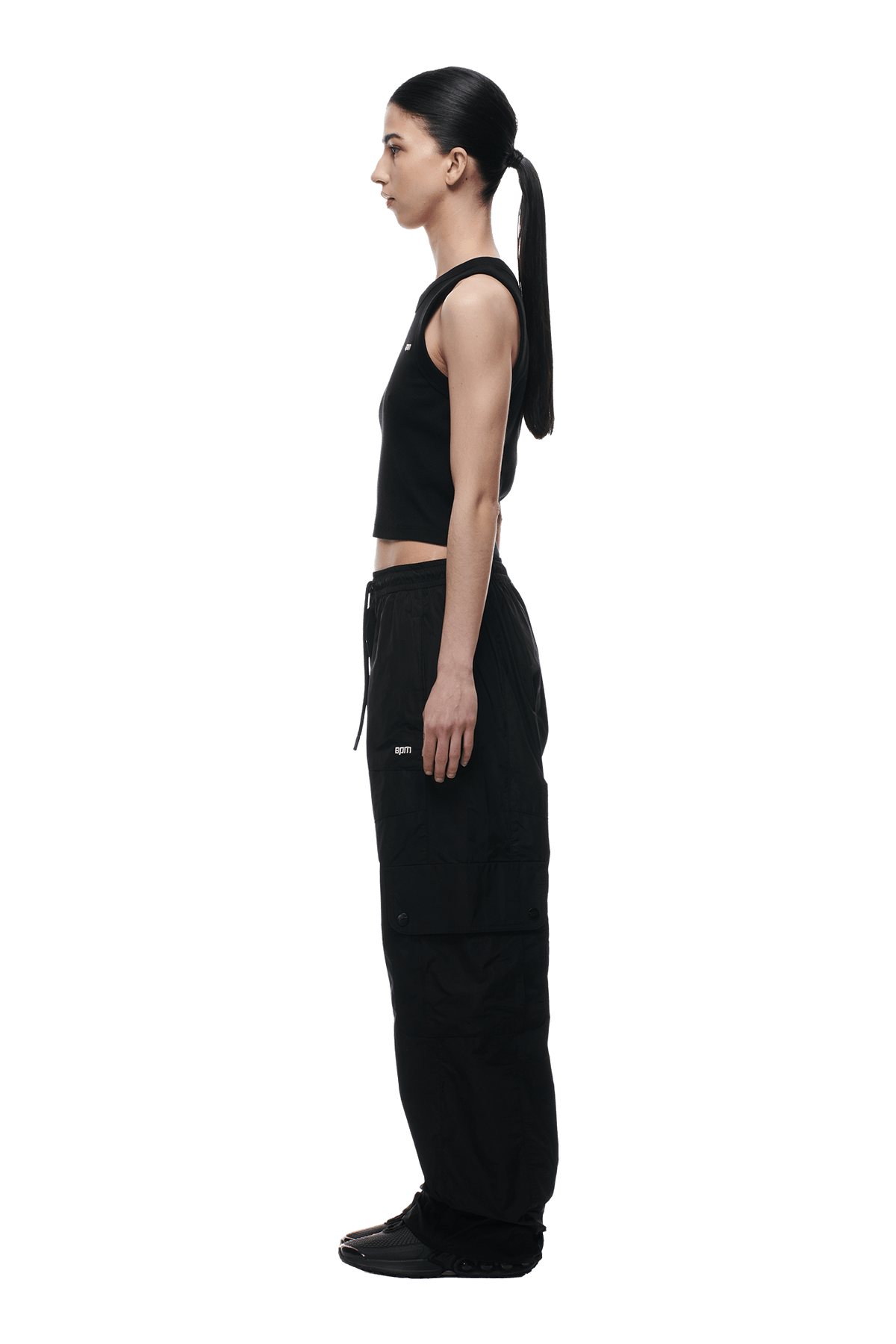 NYLON CARGO PANTS BLACK