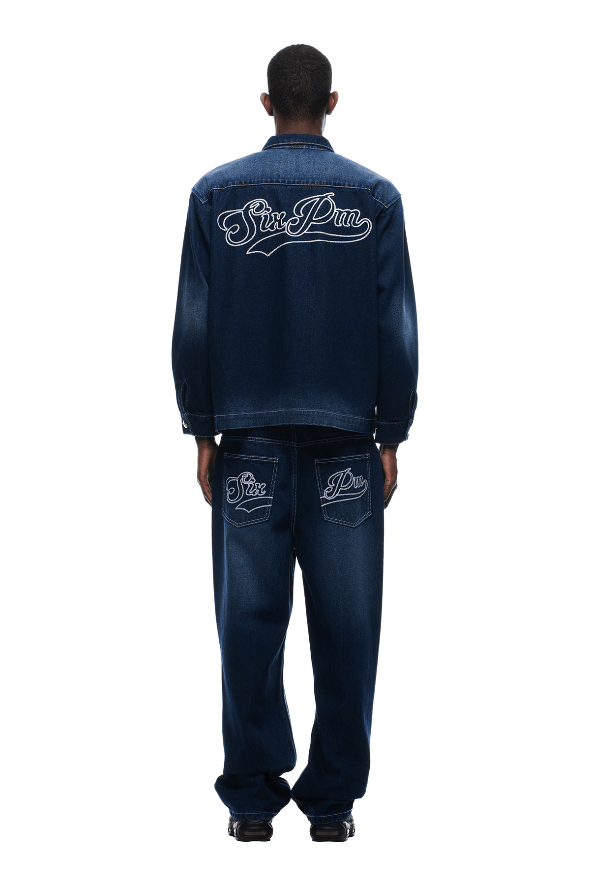 SCRIPT LOGO DENIM JACKET DARK BLUE