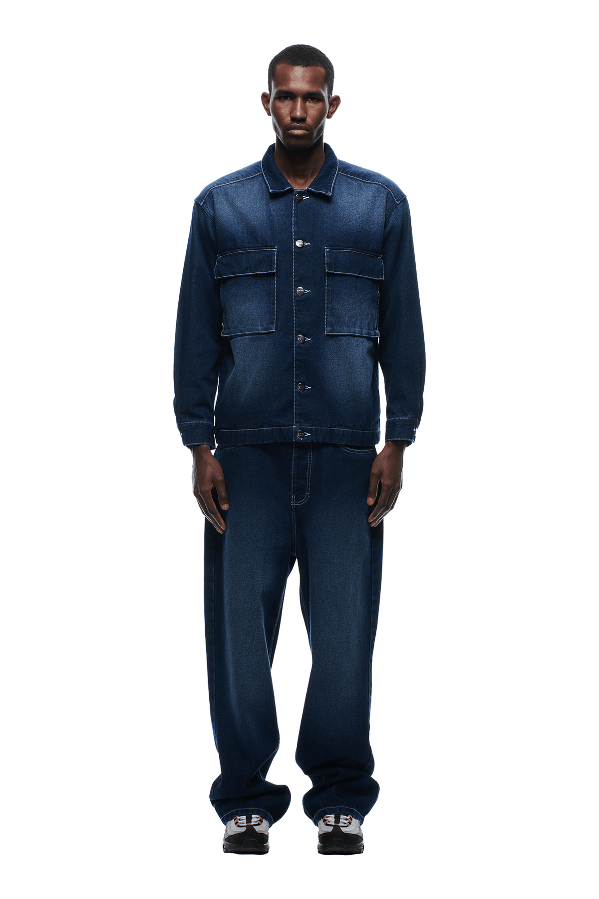 SCRIPT LOGO DENIM JACKET DARK BLUE