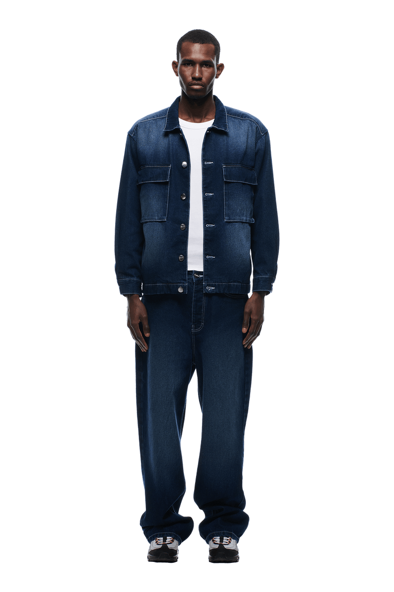 SCRIPT LOGO DENIM JACKET DARK BLUE