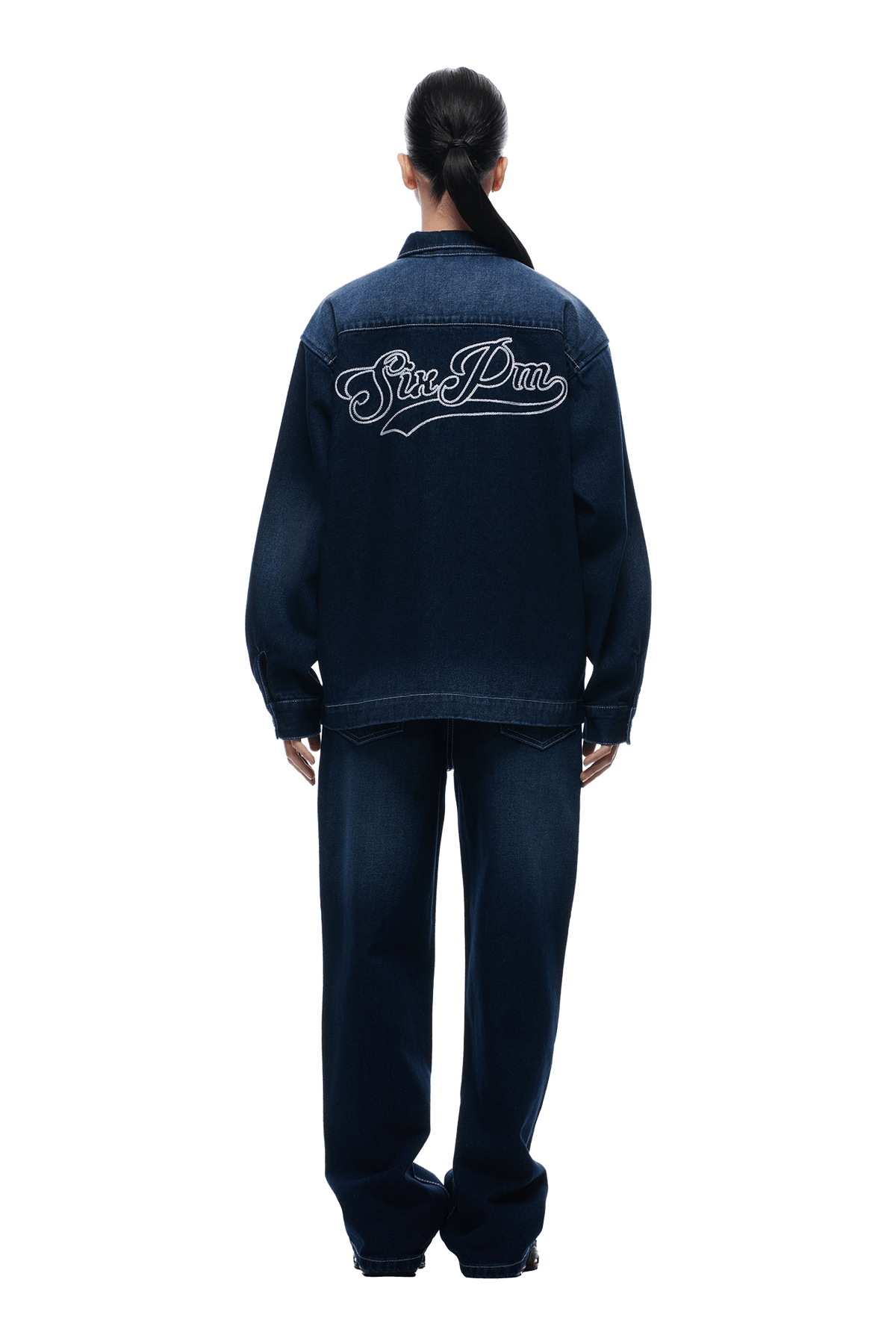 SCRIPT LOGO DENIM JACKET DARK BLUE