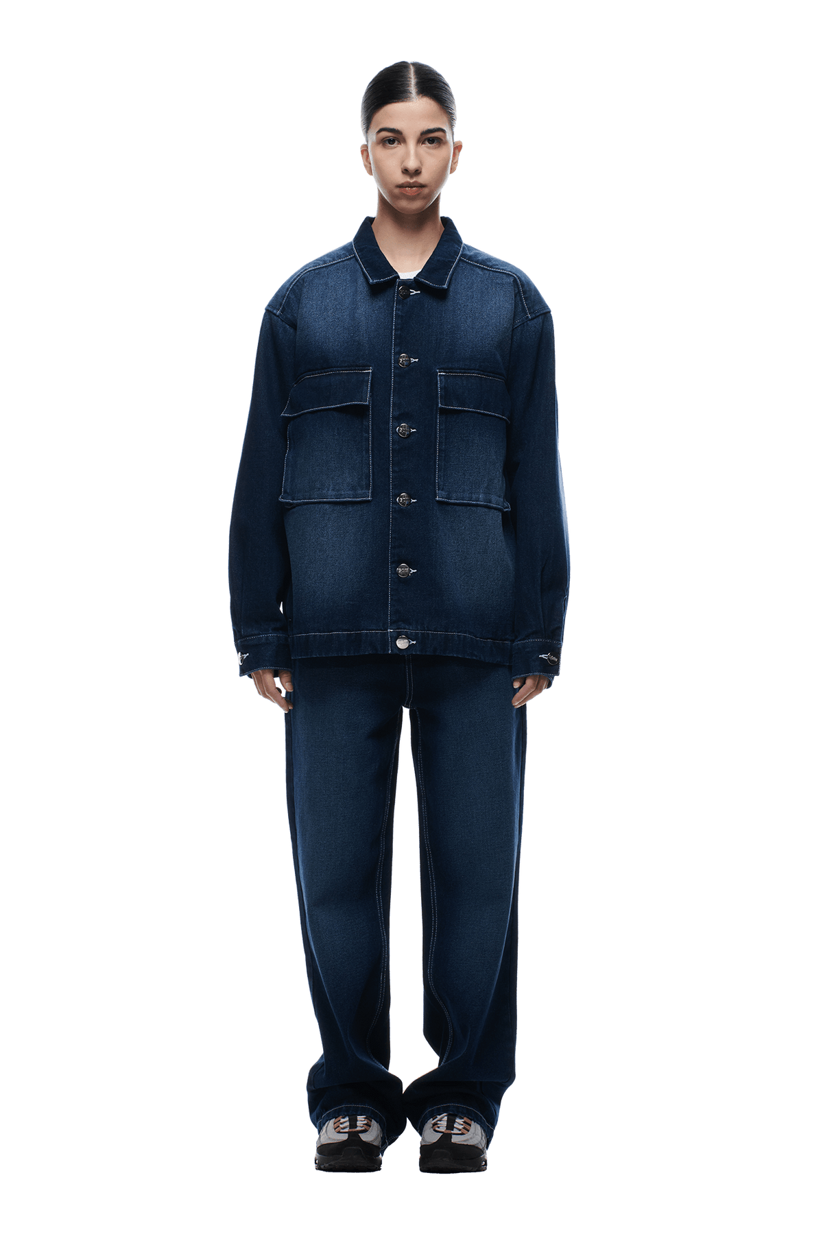 SCRIPT LOGO DENIM JACKET DARK BLUE