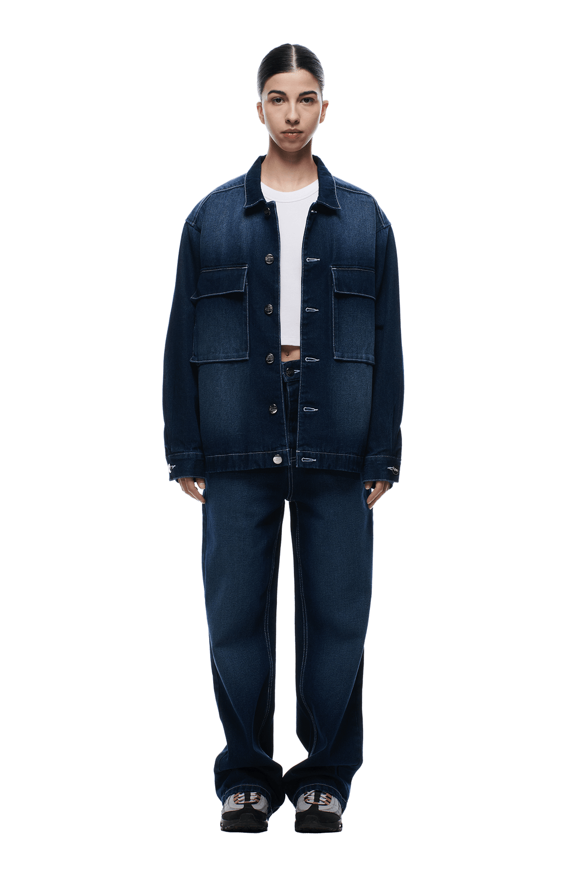 SCRIPT LOGO DENIM JACKET DARK BLUE