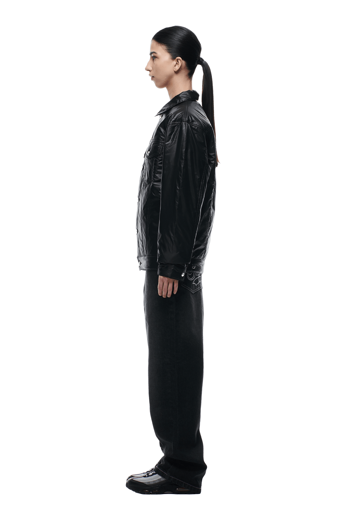 PADDED TRUCKER JACKET BLACK