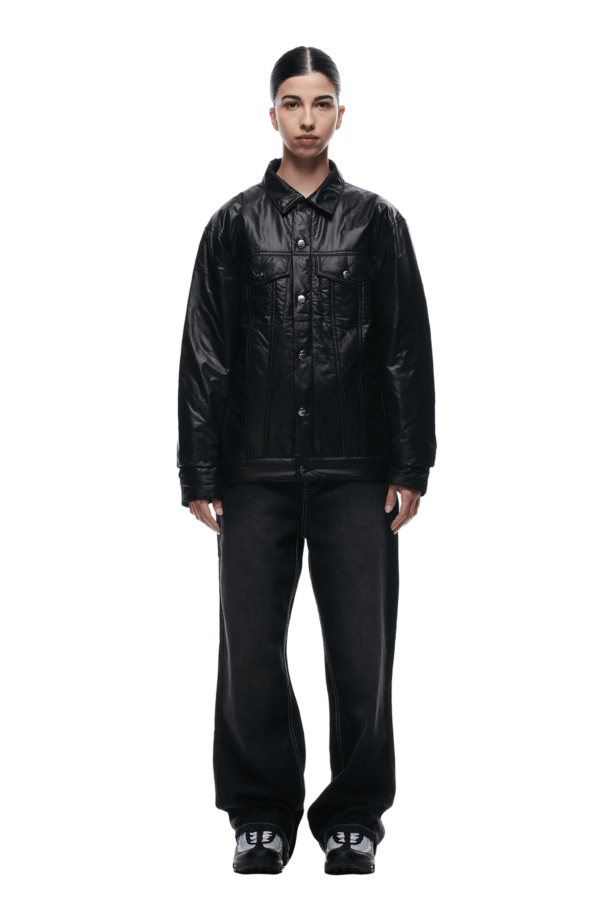PADDED TRUCKER JACKET BLACK