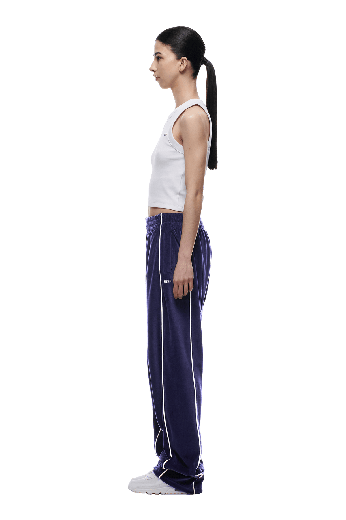 VELOURS TRACK PANT ORBIT BLUE
