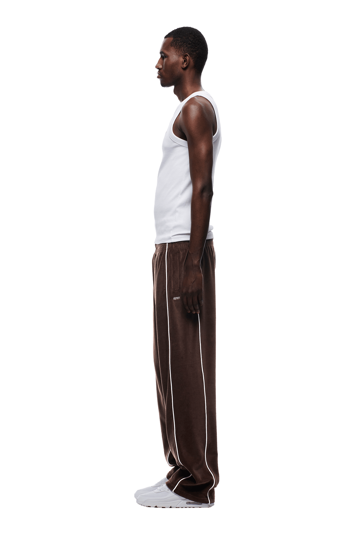 VELOURS TRACK PANT CHOCOLATE BROWN