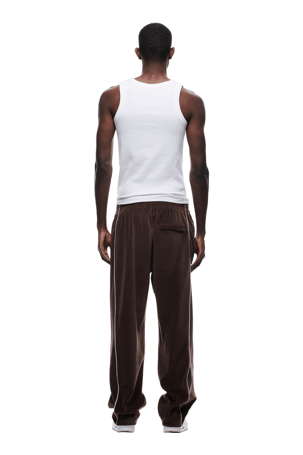 VELOURS TRACK PANT CHOCOLATE BROWN