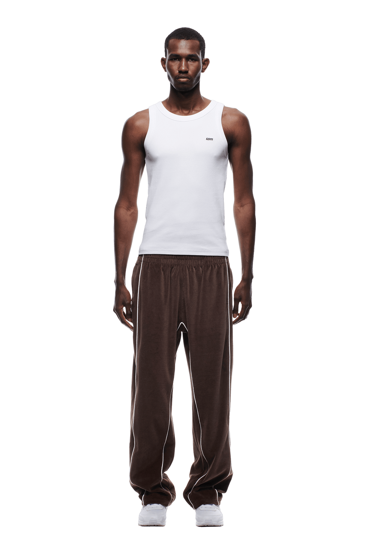 VELOURS TRACK PANT CHOCOLATE BROWN