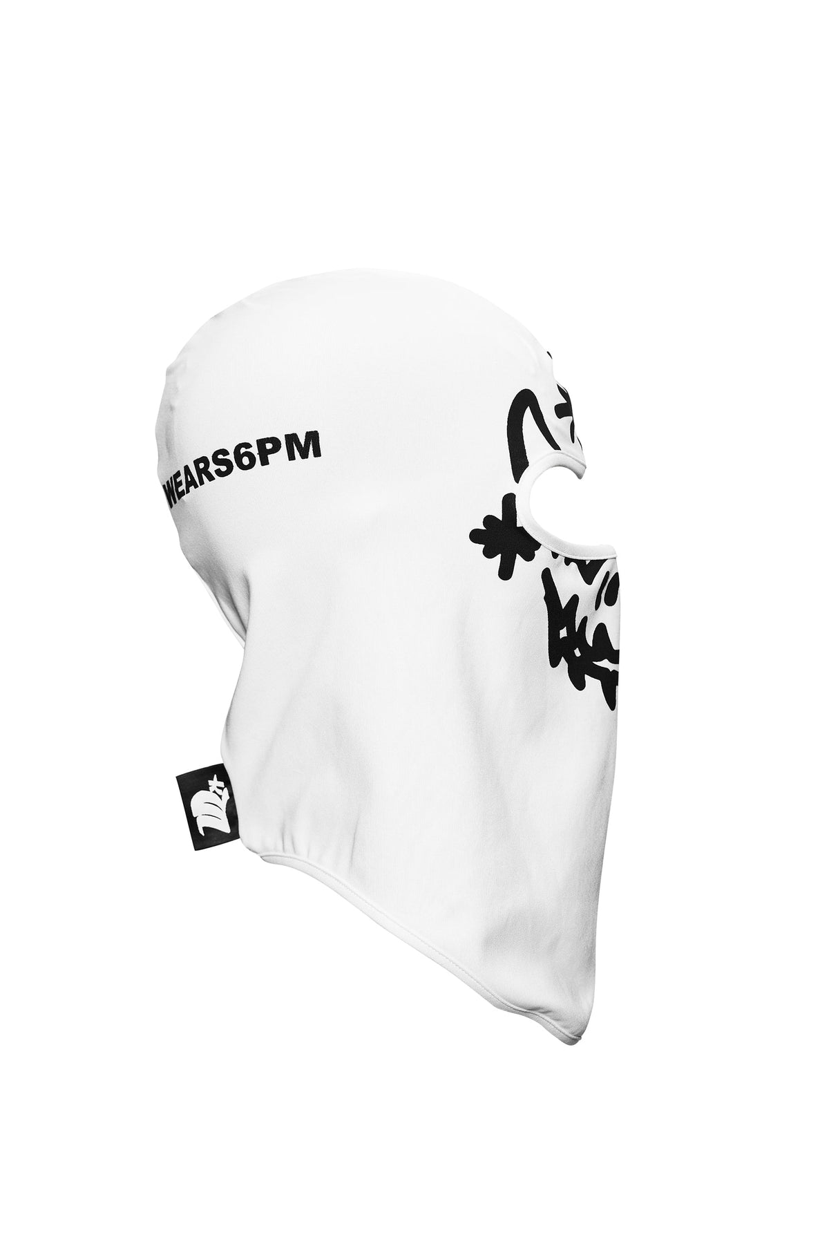 F&F SKI MASK DEMON BALACLAVA WHITE