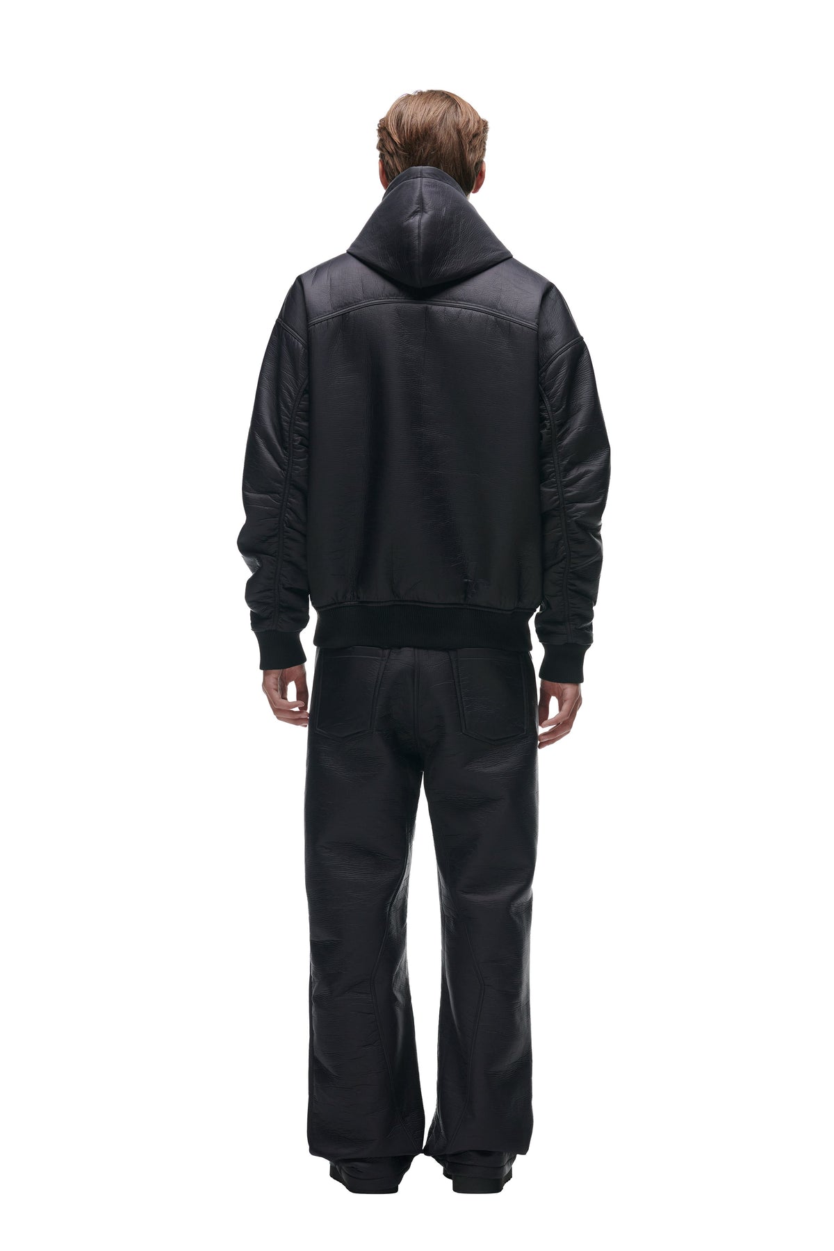 CRINKLE ZIP JACKET BLACK