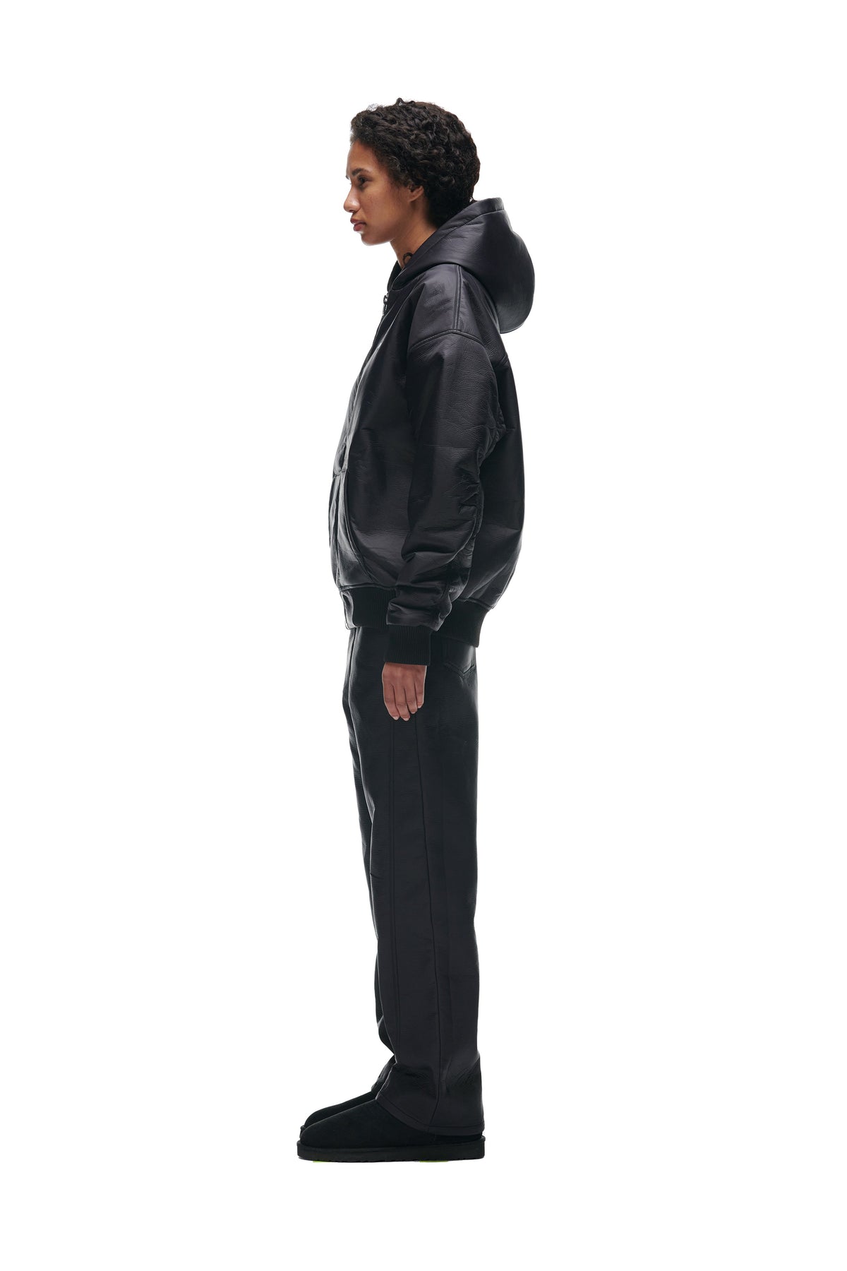 CRINKLE ZIP JACKET BLACK