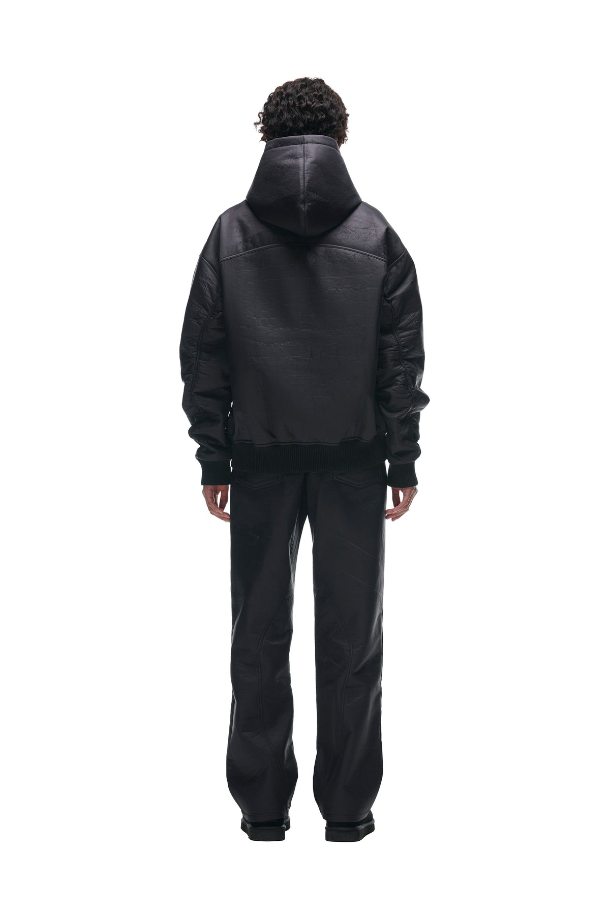 CRINKLE ZIP JACKET BLACK