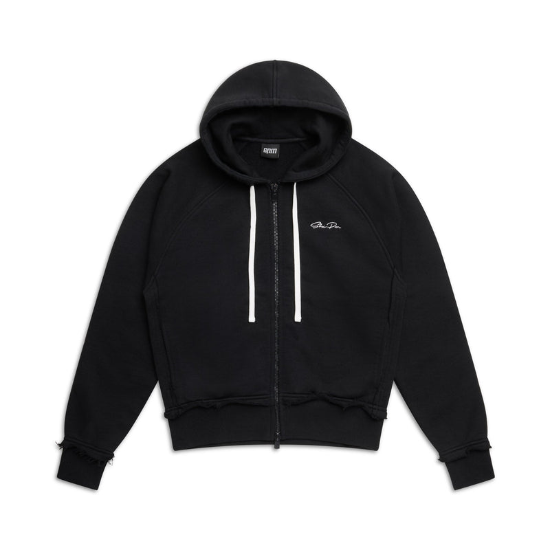 OPEN EDGE ZIP HOODIE BLACK