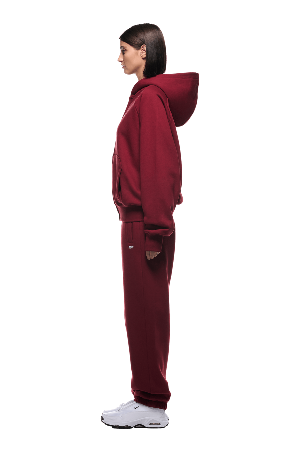 ZIP HOODIE WINE RED