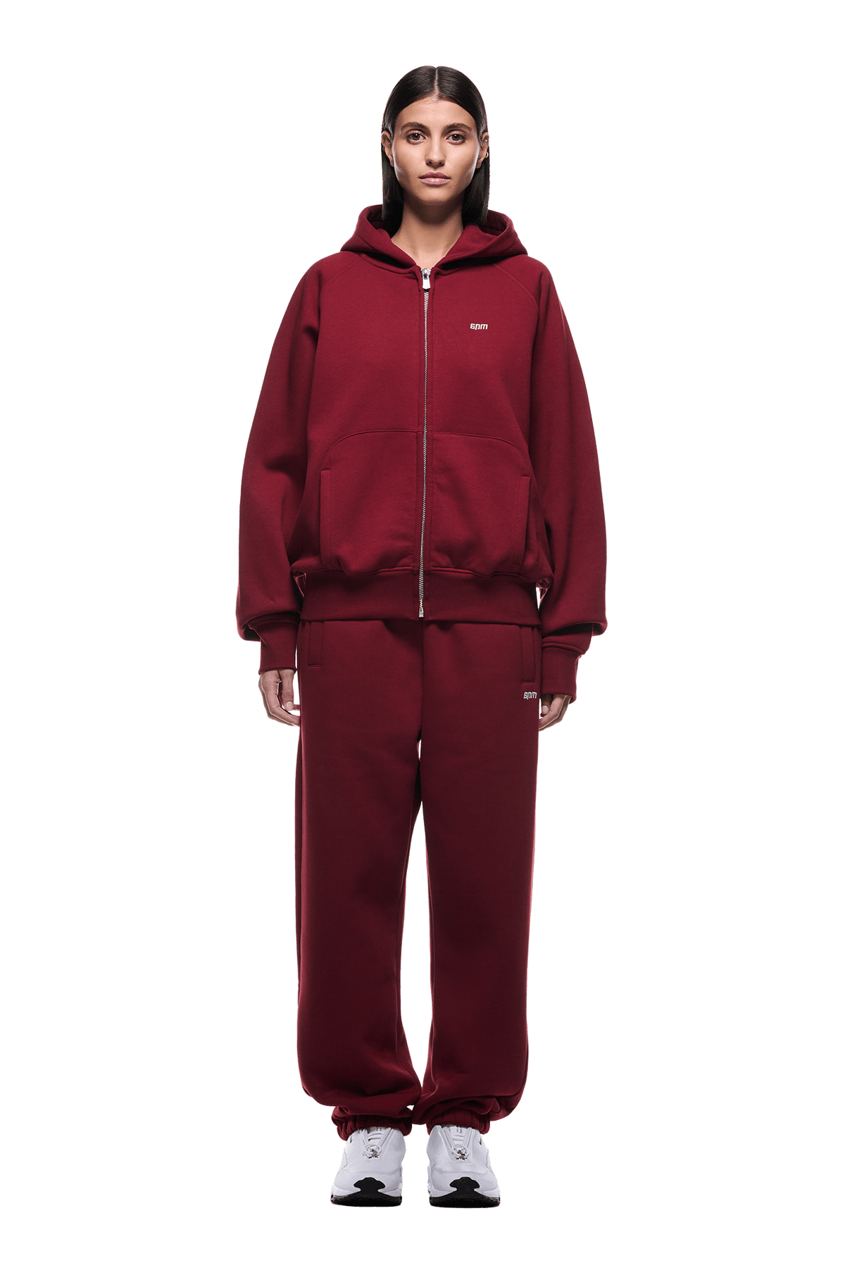 ZIP HOODIE WINE RED
