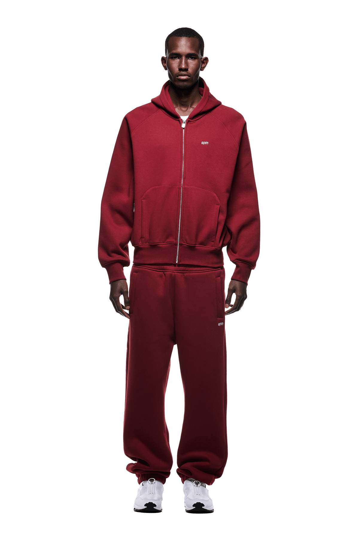 ZIP HOODIE WINE RED