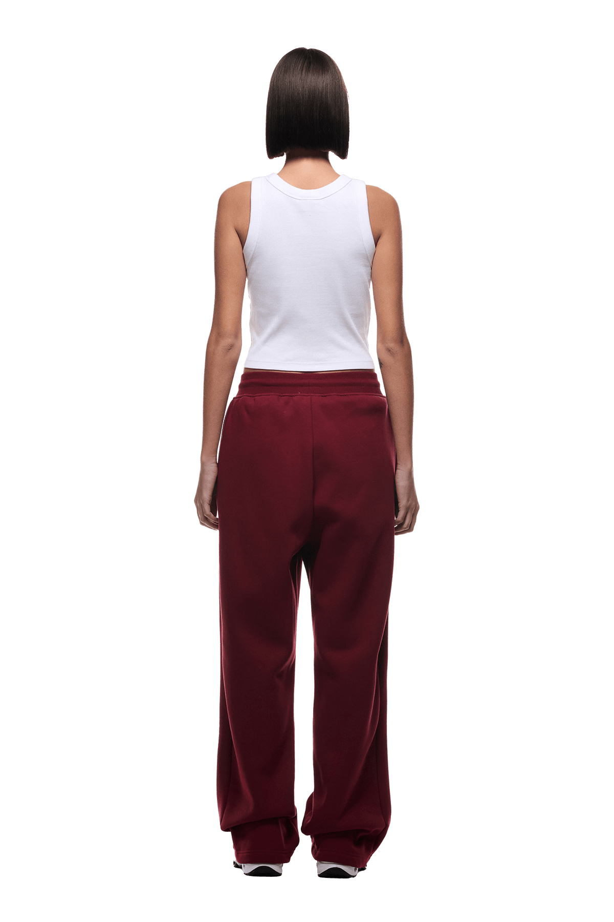 OPEN LEG JOGGER WINE RED
