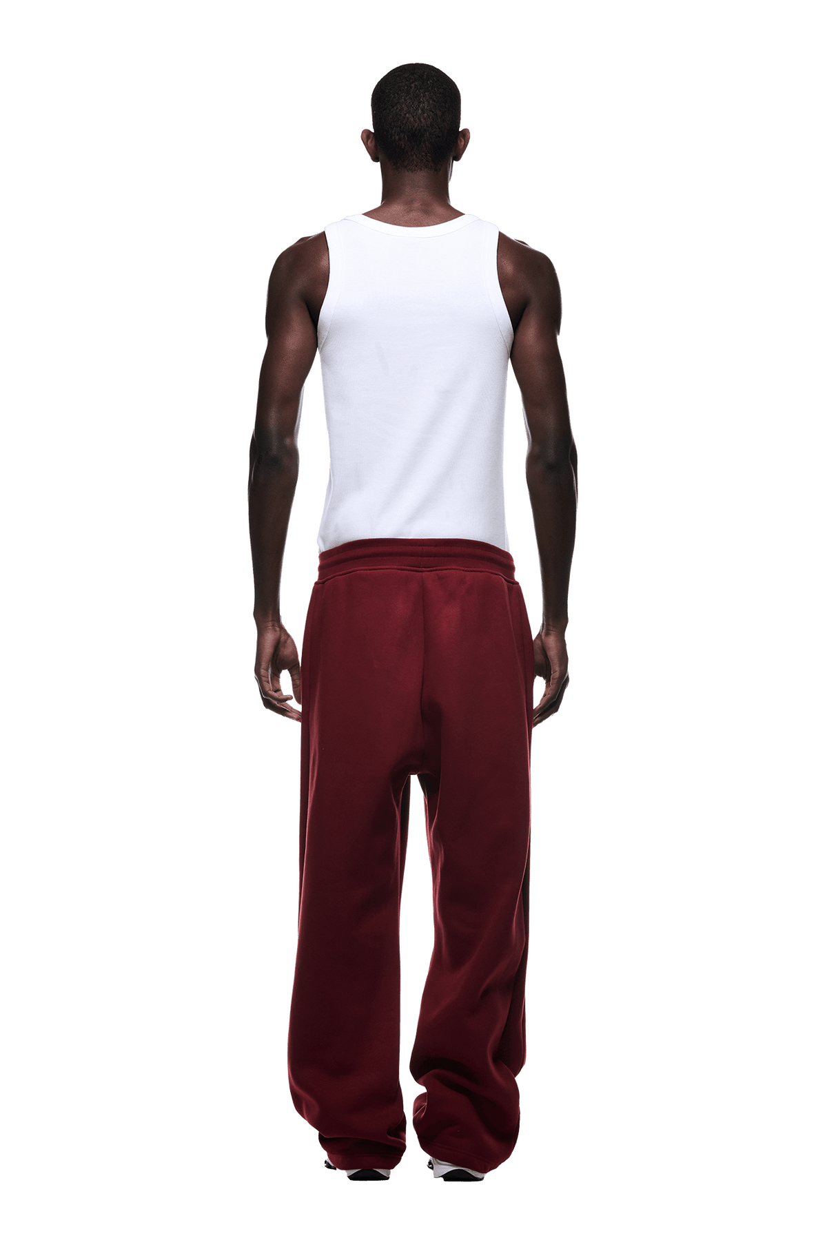 OPEN LEG JOGGER WINE RED