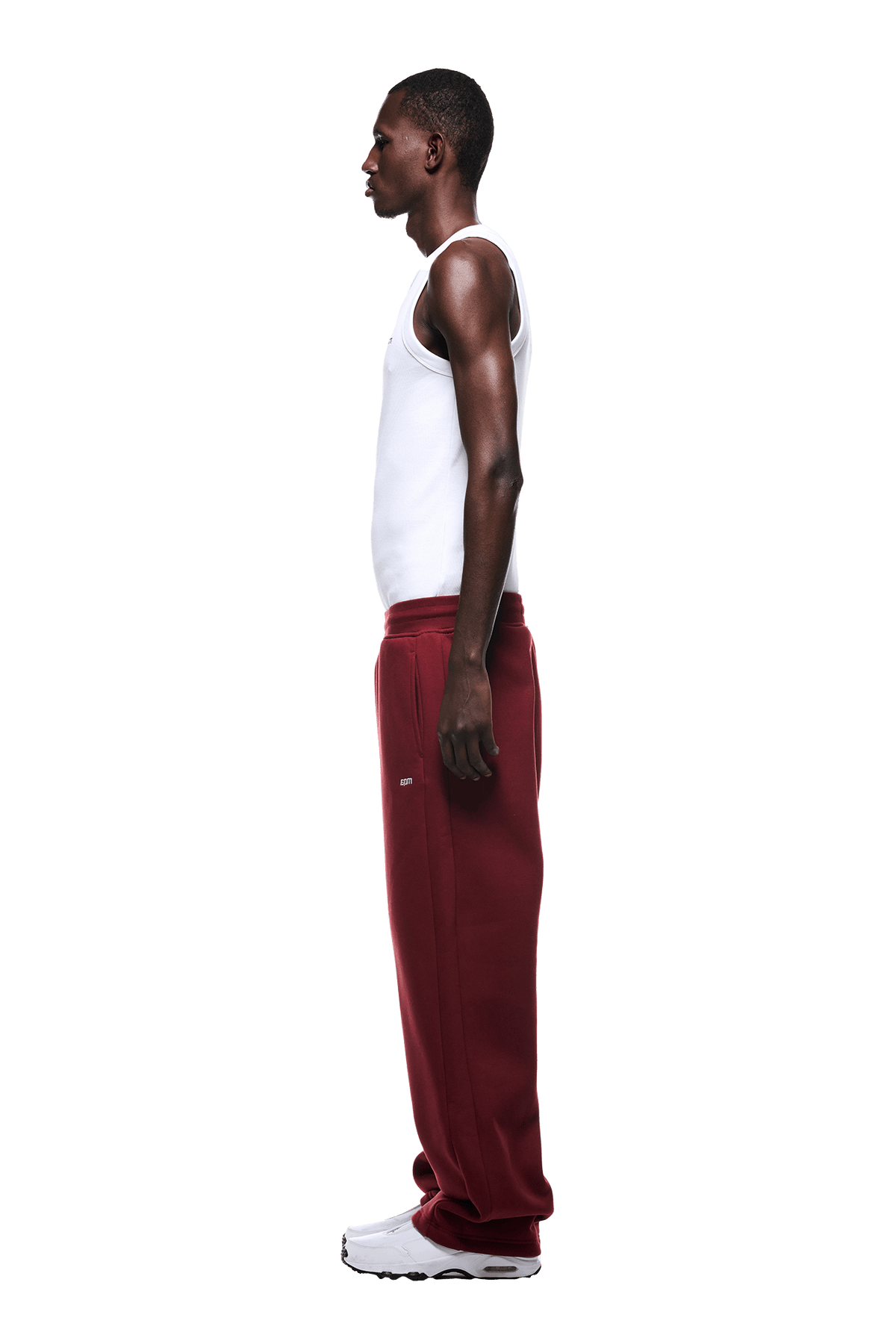 OPEN LEG JOGGER WINE RED