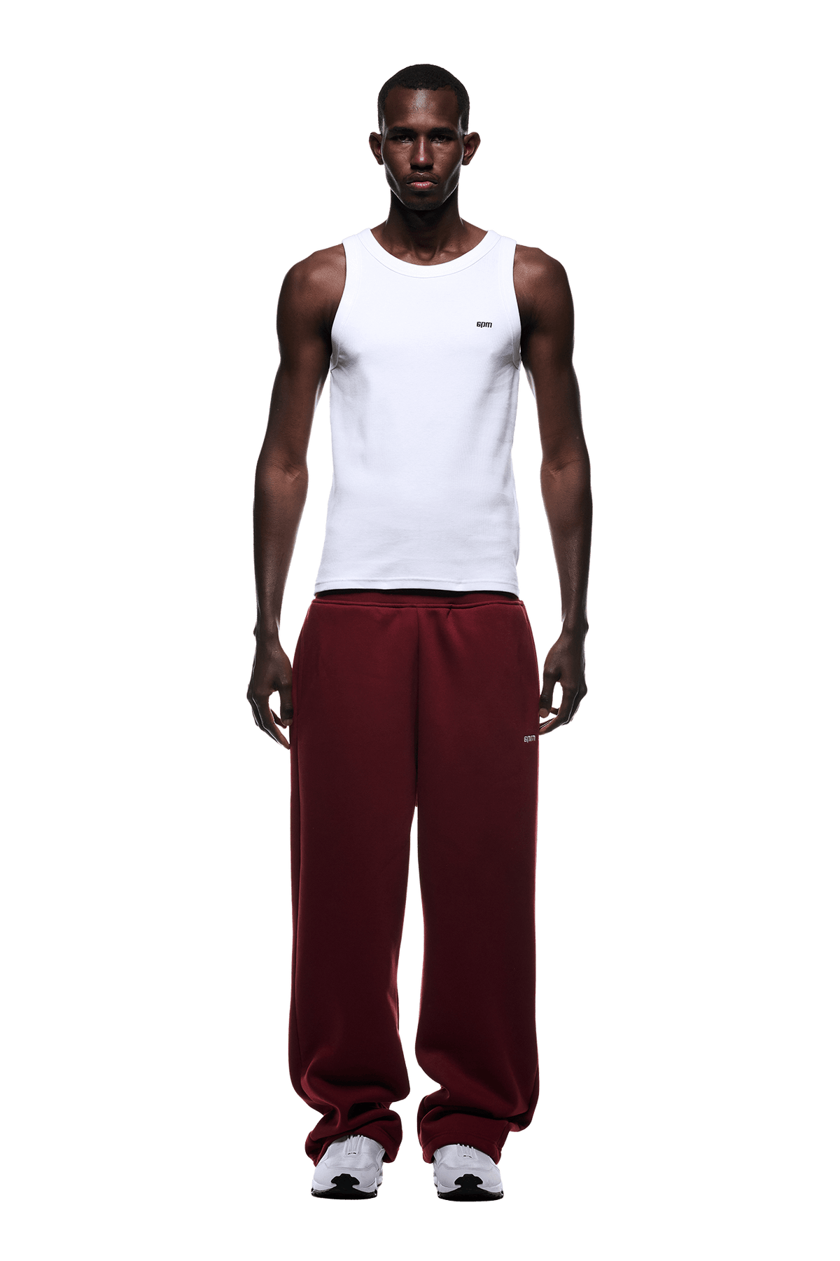 OPEN LEG JOGGER WINE RED