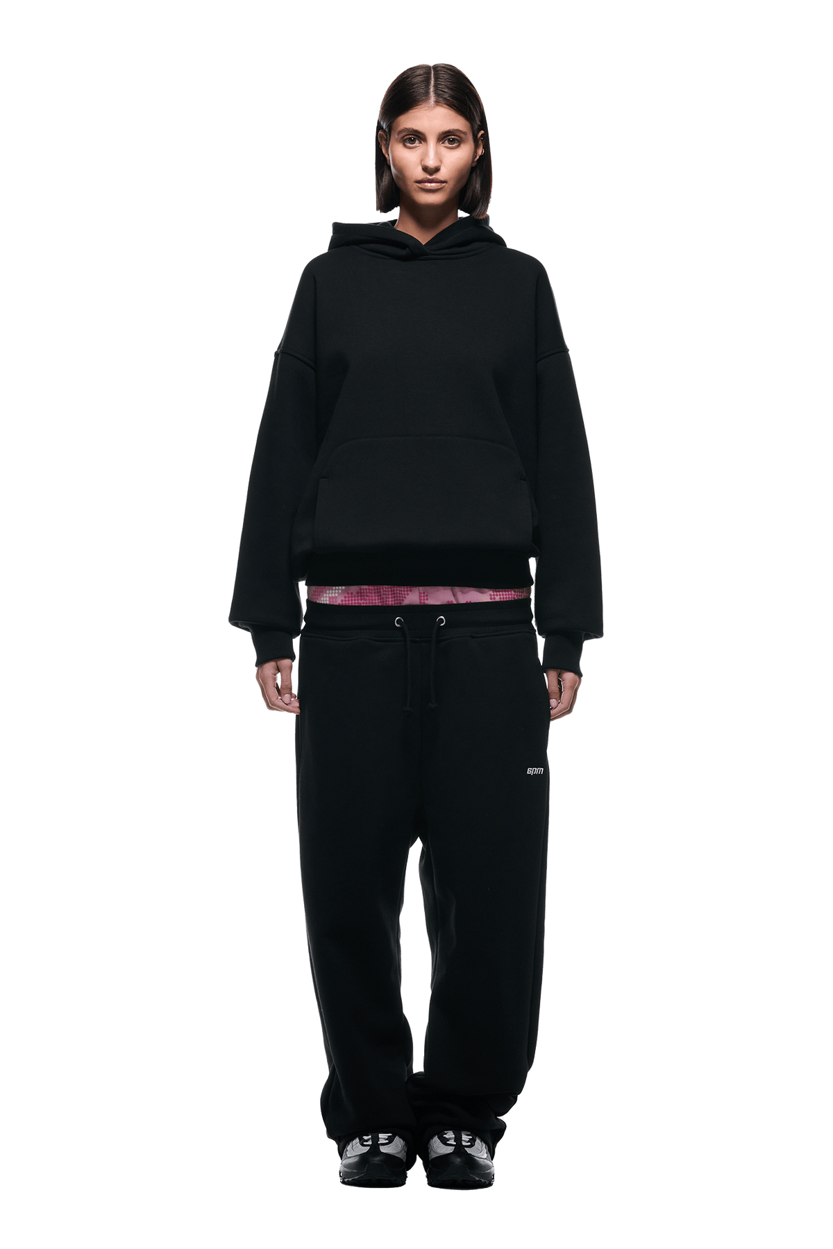 DOT CAMO LETTER HOODIE BLACK