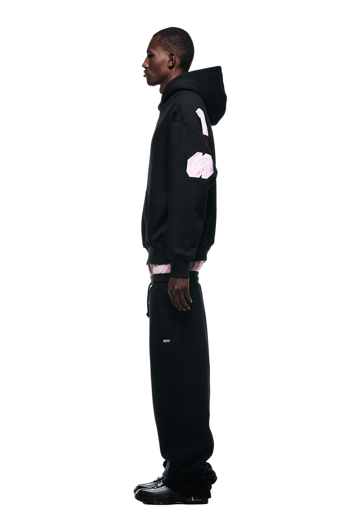 DOT CAMO LETTER HOODIE BLACK