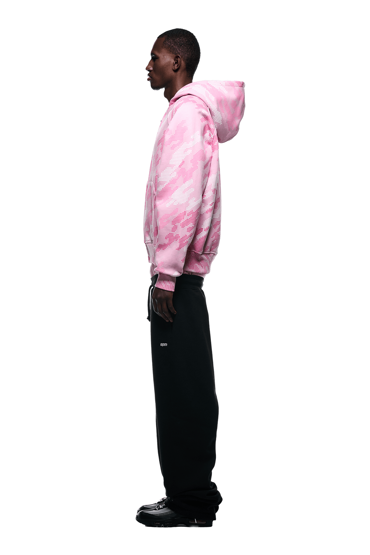 DOT CAMO ZIP HOODIE PINK