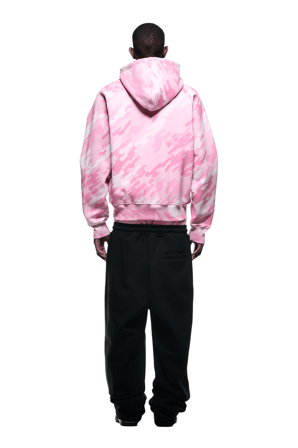 DOT CAMO ZIP HOODIE PINK