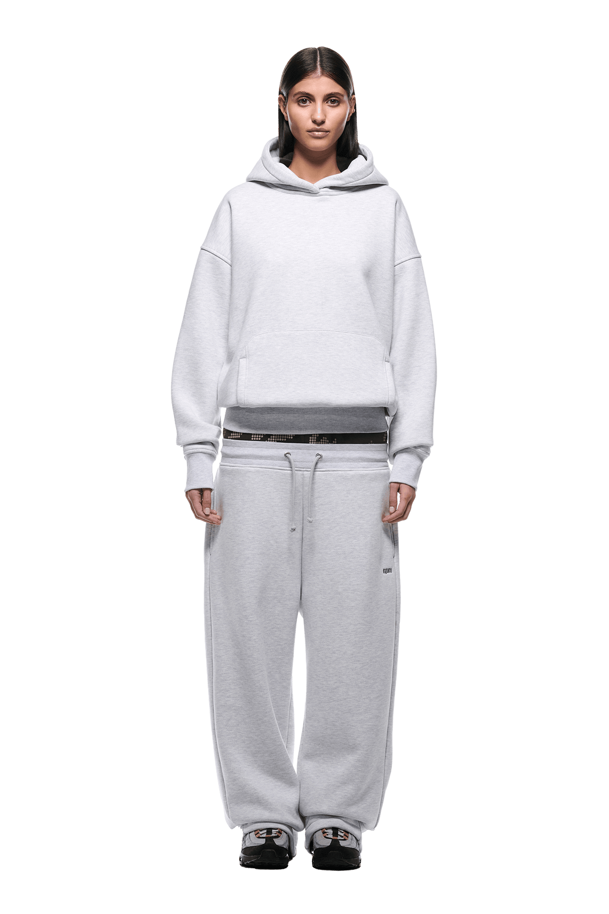DOT CAMO LETTER HOODIE GREY