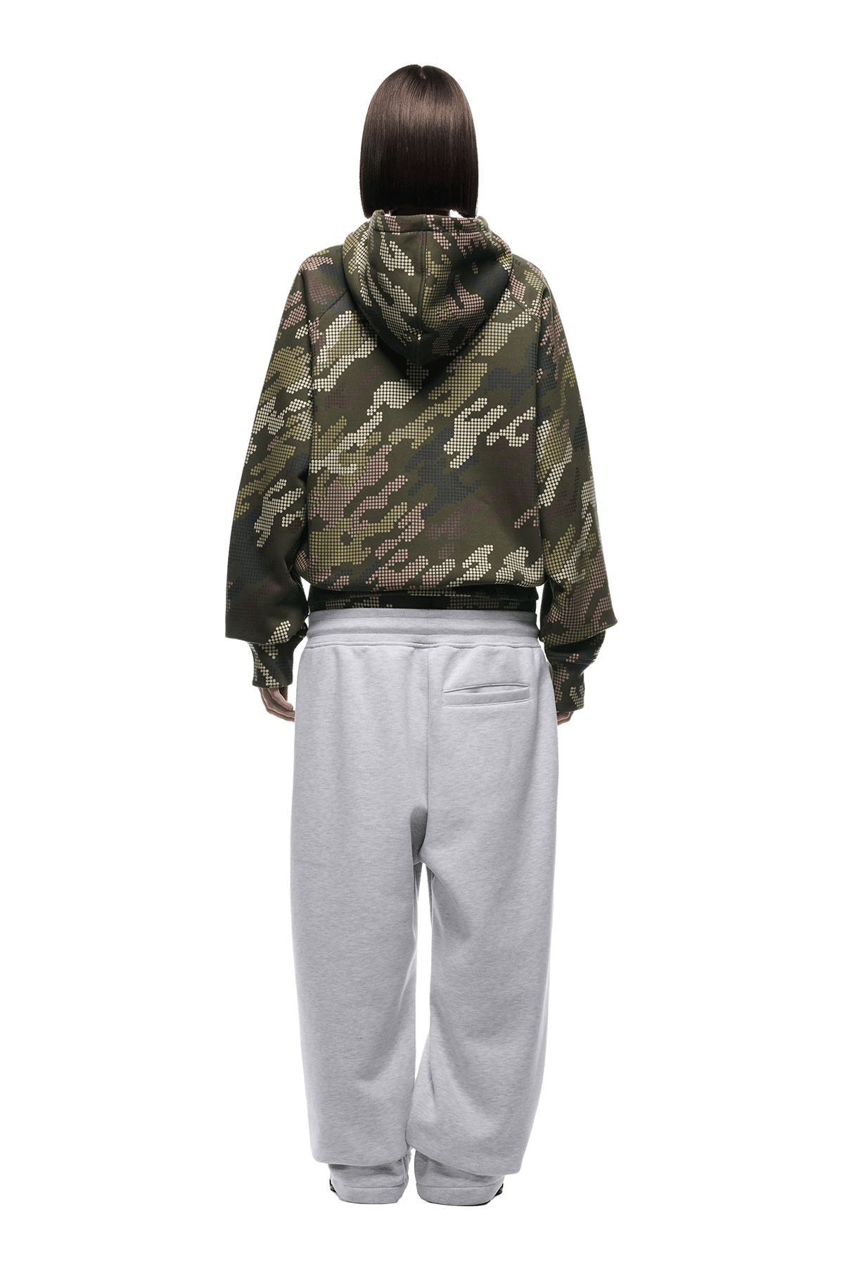 DOT CAMO ZIP HOODIE GREEN