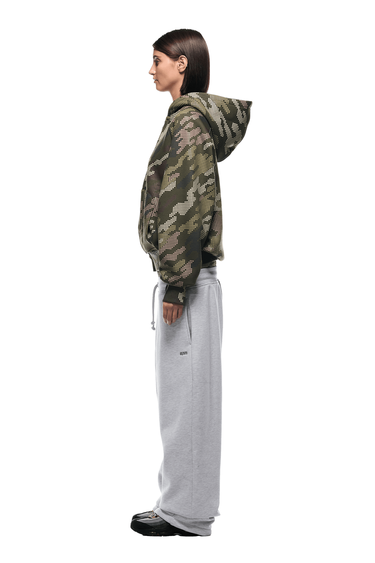 DOT CAMO ZIP HOODIE GREEN